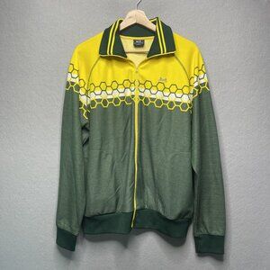 Le Tigre Mens Honeycomb Pattern Track Jacket Green Yellow L